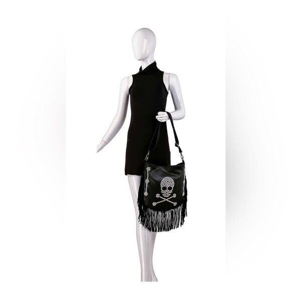 Jolly Roger Fringe Skull Handbag - Picture 1 of 4